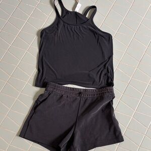 Lululemon softstreme Black Tank Top and Shorts Set
